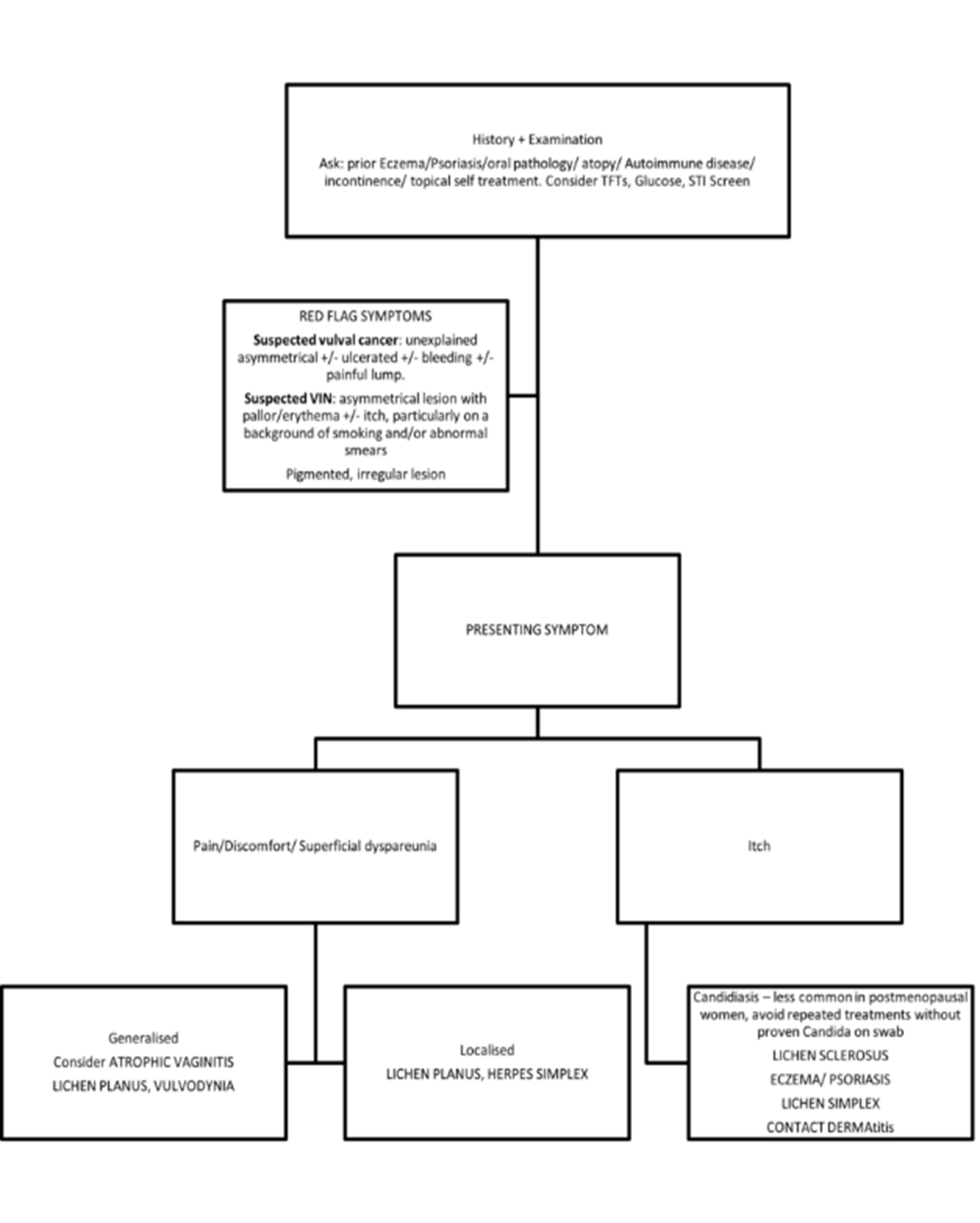 Vulval disorders flowchart