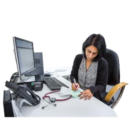Doctor in office